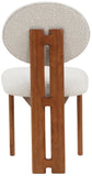 Napa Boucle Fabric / Rubberwood / Engineered Wood Mid-Century Modern Cream Boucle Fabric Dining Chair - 17.5" W x 21" D x 32" H