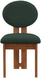 Napa Boucle Fabric / Rubberwood / Engineered Wood Mid-Century Modern Green Boucle Fabric Dining Chair - 17.5" W x 21" D x 32" H