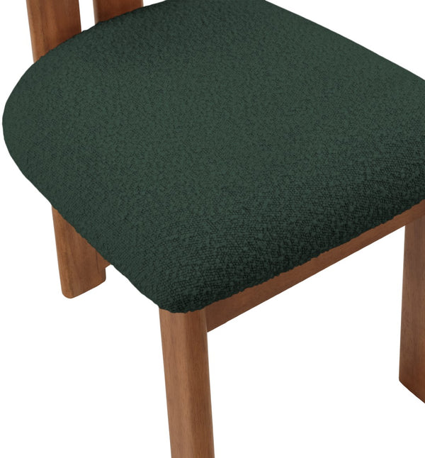 Napa Boucle Fabric / Rubberwood / Engineered Wood Mid-Century Modern Green Boucle Fabric Dining Chair - 17.5" W x 21" D x 32" H