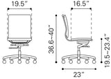 Zuo Modern Lider 100% Polyurethane, Steel, Aluminum Alloy Modern Commercial Grade Armless Office Chair White, Silver 100% Polyurethane, Steel, Aluminum Alloy