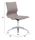 English Elm EE2609 100% Polyurethane, Plywood, Steel Modern Commercial Grade Conference Chair Taupe, Silver 100% Polyurethane, Plywood, Steel