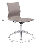 Zuo Modern Glider 100% Polyurethane, Plywood, Steel Modern Commercial Grade Conference Chair Taupe, Silver 100% Polyurethane, Plywood, Steel