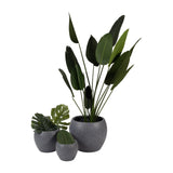 Sagebrook Home Contemporary Resin, Set of 3 -  11/14/20"d  Nested Planters, Gray 16857-01 Gray Polyresin