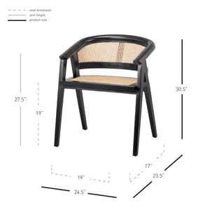 Seine Rattan Dining Chair Black/Natural