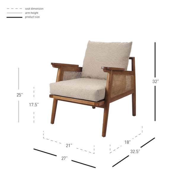 Teramo Rattan Accent Chair Mid Brown