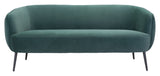 Zuo Modern Karan 100% Polyester, Plywood, Steel Modern Commercial Grade Sofa Green, Black 100% Polyester, Plywood, Steel