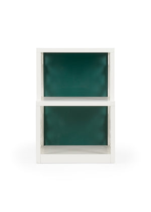 Chip - Elegant Chippendale Side Shelf Table in Green with Stunning Chantilly Lace Finish