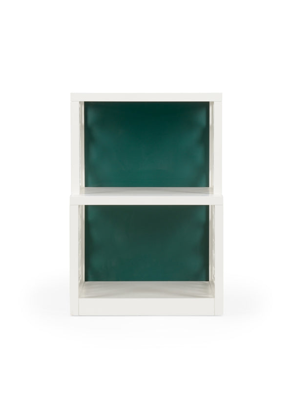 Chip - Elegant Chippendale Side Shelf Table in Green with Stunning Chantilly Lace Finish