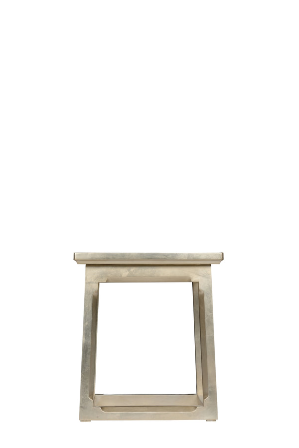 Vinh Table: Elegant Silver Leaf End Table with Mirrored Top - Perfect for Modular Coffee Styles!