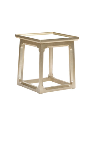 Vinh Table: Elegant Silver Leaf End Table with Mirrored Top - Perfect for Modular Coffee Styles!