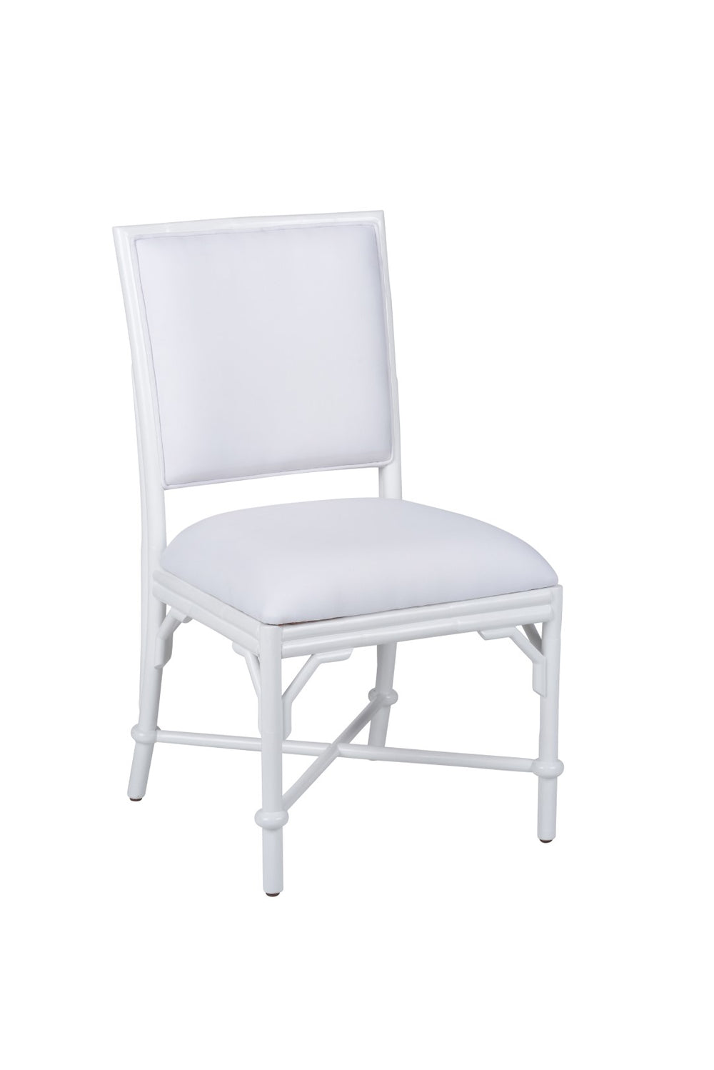 Ella Side Chair - Elegant White Rattan Design with Comfortable Cushion for Coastal Decor Style