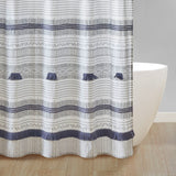INK+IVY Cody BOHO 100% Cotton Stripe Printed Shower Curtain with Tassel II70-1285