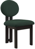 Napa Boucle Fabric / Rubberwood / Engineered Wood Mid-Century Modern Green Boucle Fabric Dining Chair - 17.5" W x 21" D x 32" H