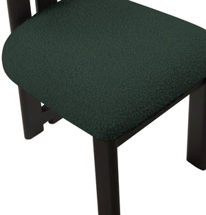 Napa Boucle Fabric / Rubberwood / Engineered Wood Mid-Century Modern Green Boucle Fabric Dining Chair - 17.5" W x 21" D x 32" H