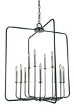 12-Light Polished Nickel/Matte Black Boulevard Chandelier