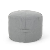Noble House Sandy Cay Outdoor Water Resistant 2' Ottoman Pouf, Charcoal
