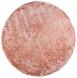 Indochine Plush Shag Rug with Metallic Sheen, Salmon Pink, 8ft x 8ft Round