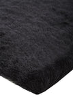Indochine Plush Shag Rug with Metallic Sheen, Noir Black, 7ft-6in x 9ft-6in Area Rug