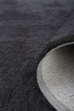 Indochine Plush Shag Rug with Metallic Sheen, Noir Black, 8ft x 8ft Round