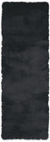 Indochine Plush Shag Rug with Metallic Sheen, Noir Black, 2ft-6in x 6ft, Runner