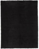 Indochine Plush Shag Rug with Metallic Sheen, Noir Black, 7ft-6in x 9ft-6in Area Rug