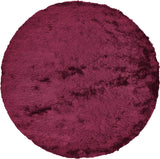 Indochine Plush Shag Rug with Metallic Sheen, Cranberry Red, 8ft x 8ft Round