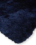 Indochine Plush Shag Rug with Metallic Sheen, Dark Blue, 7ft-6in x 9ft-6in Area Rug