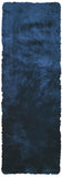 Indochine Plush Shag Rug with Metallic Sheen, Dark Blue, 2ft-6in x 6ft, Runner