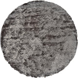 Indochine Plush Shag Rug with Metallic Sheen, Gray/Silver Mink, 8ft x 8ft Round