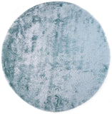 Indochine Plush Shag Rug with Metallic Sheen, Light Aqua Blue, 8ft x 8ft Round