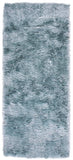 Indochine Plush Shag Rug with Metallic Sheen, Light Aqua Blue, 2ft-6in x 6ft, Runner