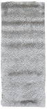 Indochine Plush Shag Rug with Metallic Sheen, Platinum/Gray, 2ft-6in x 6ft, Runner