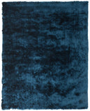 Indochine Plush Shag Area Rug with Metallic Sheen, Deep Teal Blue, 7ft-6in x 9ft-6in