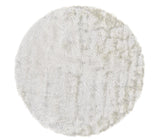 Indochine Plush Shag Rug with Metallic Sheen, Bright White, 8ft x 8ft Round
