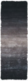 Indochine Plush Ombre Shag Runner w/Metallic Sheen, Gray/Silver Mink, 2ft-6in x 6ft