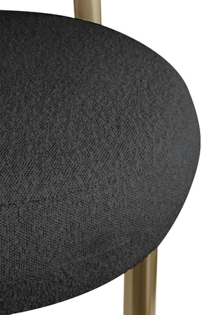 Bordeaux Boucle Fabric / Iron / Wood / Foam Contemporary Black Boucle Fabric Accent Chair - 31.5" W x 27" D x 28" H