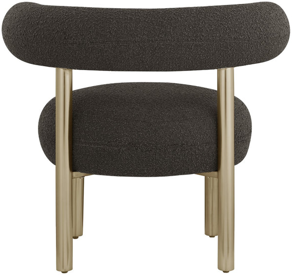 Bordeaux Boucle Fabric / Iron / Wood / Foam Contemporary Brown Boucle Fabric Accent Chair - 31.5" W x 27" D x 28" H