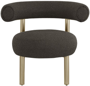 Bordeaux Boucle Fabric / Iron / Wood / Foam Contemporary Brown Boucle Fabric Accent Chair - 31.5" W x 27" D x 28" H
