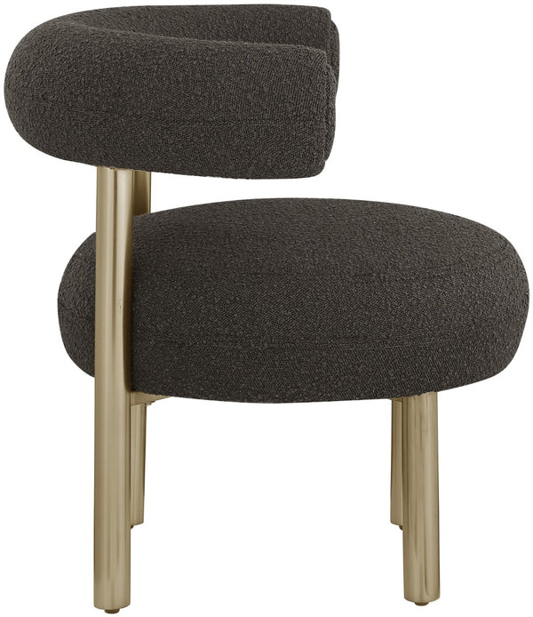 Bordeaux Boucle Fabric / Iron / Wood / Foam Contemporary Brown Boucle Fabric Accent Chair - 31.5" W x 27" D x 28" H