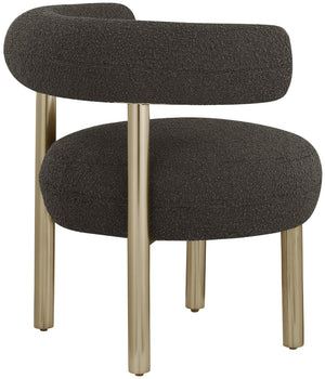 Bordeaux Boucle Fabric / Iron / Wood / Foam Contemporary Brown Boucle Fabric Accent Chair - 31.5" W x 27" D x 28" H