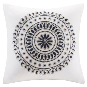 INK+IVY Fleur Casual| 100% Cotton Embroidered Square Pillow II30-549
