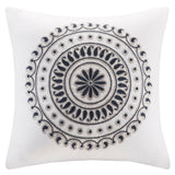 Fleur Casual 100% Cotton Embroidered Square Pillow