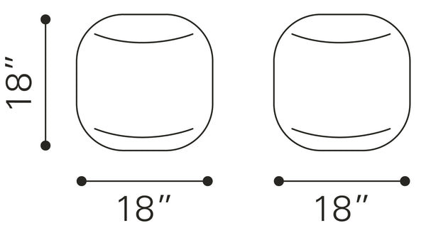 Zuo Modern Lillian Jute, Polystyrene Modern Commercial Grade Ottoman Black Jute, Polystyrene