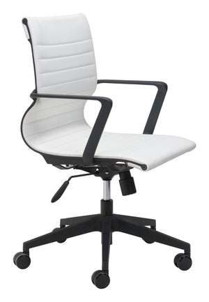 Zuo Modern Stacy 100% Polyurethane, Steel, Nylon Modern Commercial Grade Office Chair White, Black 100% Polyurethane, Steel, Nylon