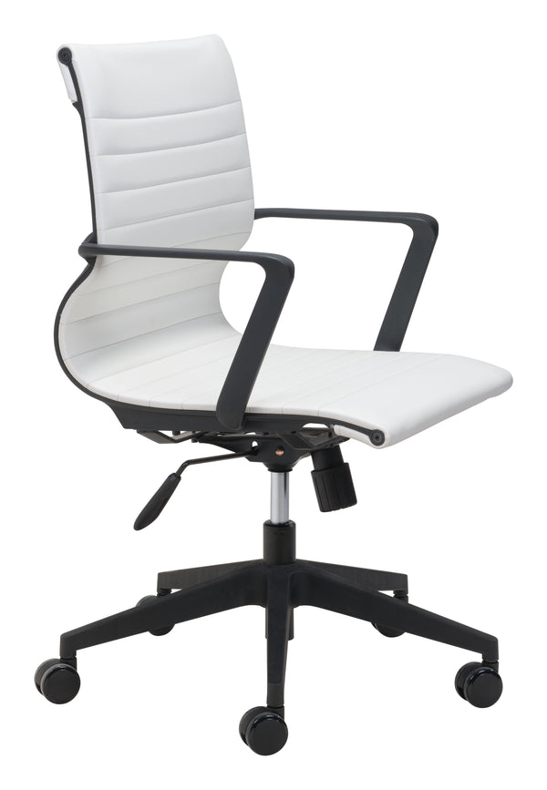 Zuo Modern Stacy 100% Polyurethane, Steel, Nylon Modern Commercial Grade Office Chair White, Black 100% Polyurethane, Steel, Nylon
