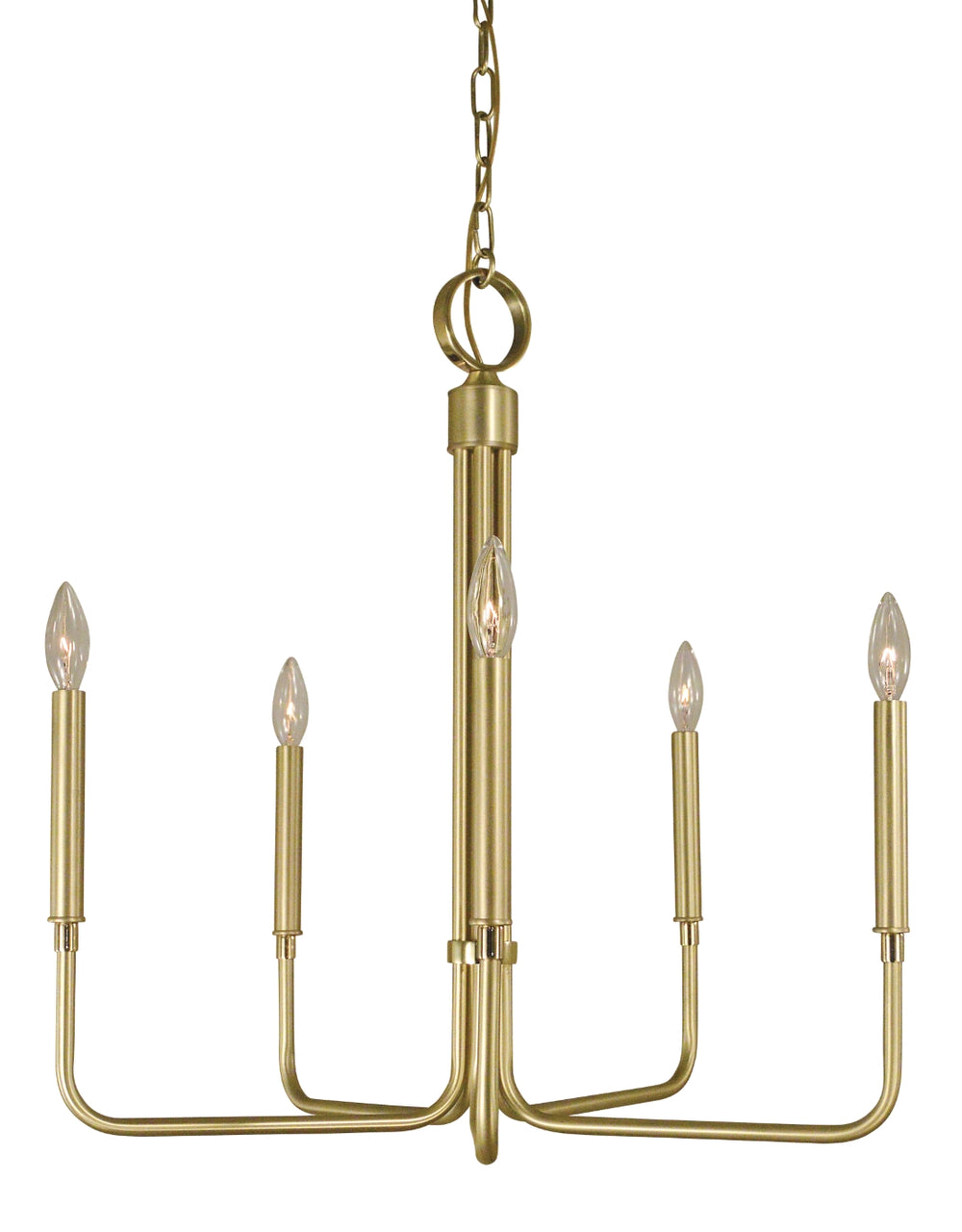 5-Light Satin Brass/Polished Brass Lara Chandelier