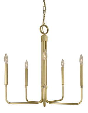 5-Light Satin Brass/Polished Brass Lara Chandelier