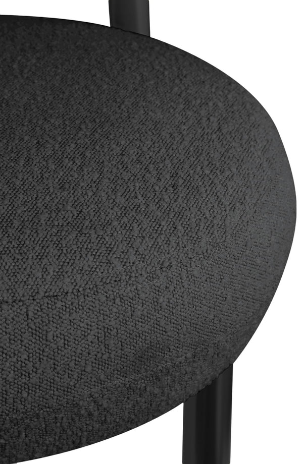 Bordeaux Boucle Fabric / Iron / Wood / Foam Contemporary Black Boucle Fabric Accent Chair - 31.5" W x 27" D x 28" H