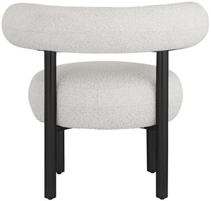Bordeaux Boucle Fabric / Iron / Wood / Foam Contemporary Cream Boucle Fabric Accent Chair - 31.5" W x 27" D x 28" H