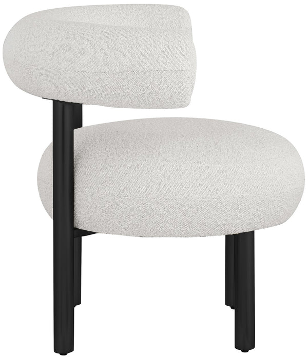 Bordeaux Boucle Fabric / Iron / Wood / Foam Contemporary Cream Boucle Fabric Accent Chair - 31.5" W x 27" D x 28" H